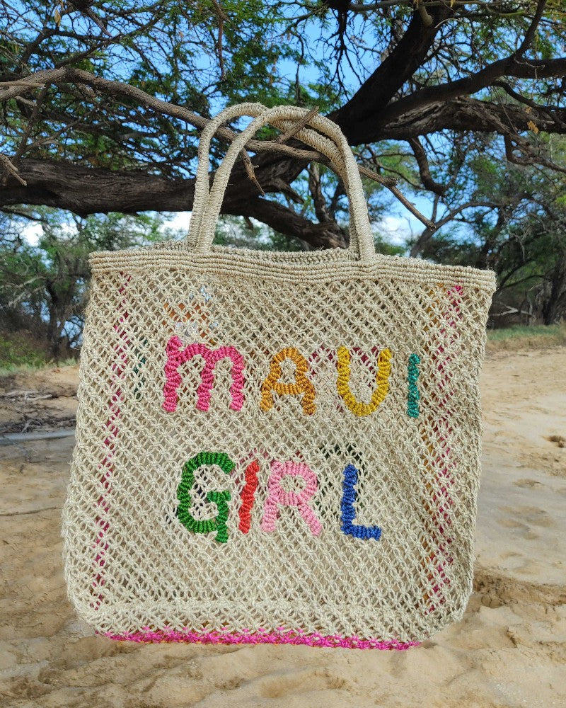 Maui Girl - Rainbow Woven Jute bag - Maui Girl Swim